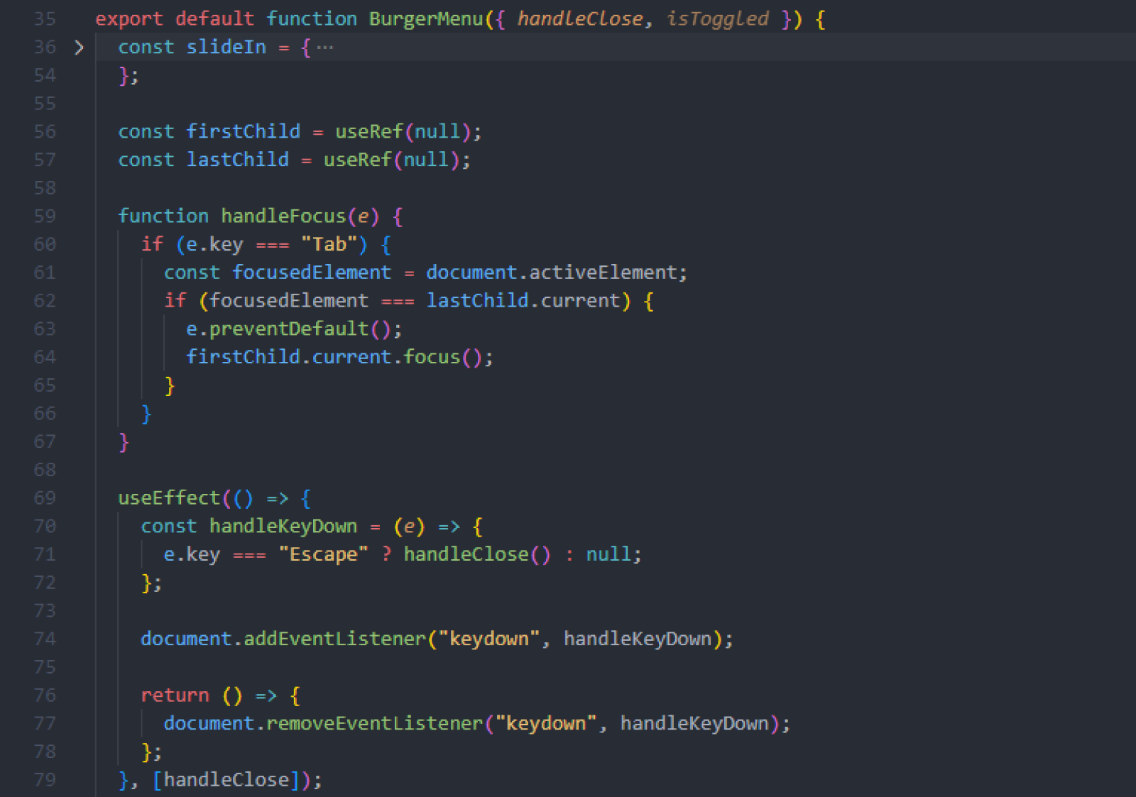 A code example for the challenge I faced above
